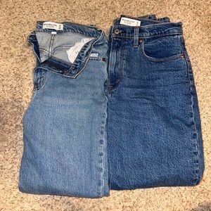 Abercrombie & Fitch Women’s Straight Leg Jeans — Light Wash & Dark Wash Blue